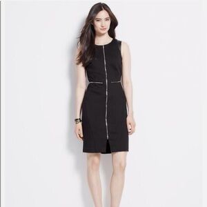 Ann Taylor Black zipper Sleeveless work Dress